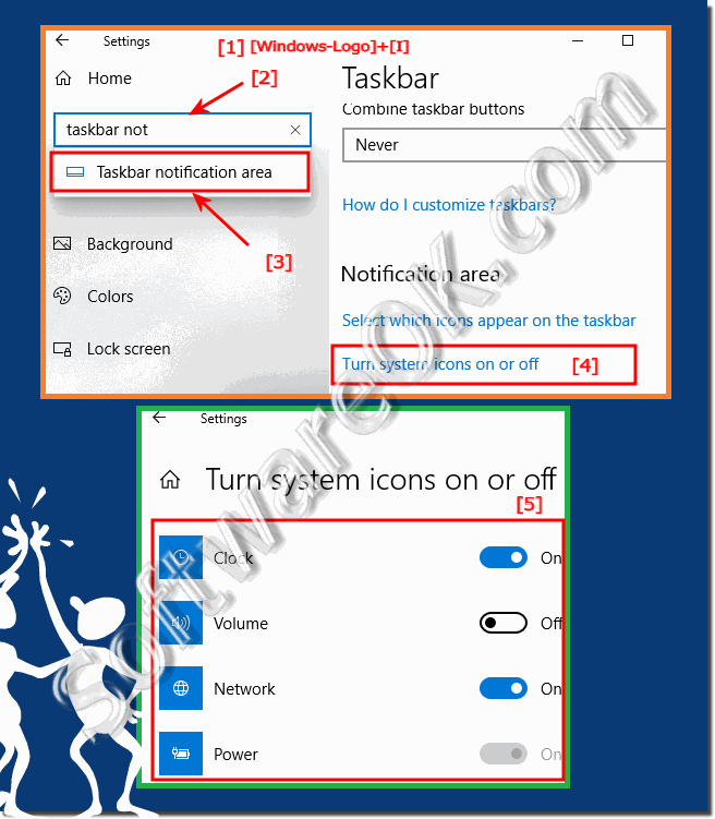 Totray / notification area Customize or disable Windows 11,10 taskbar
