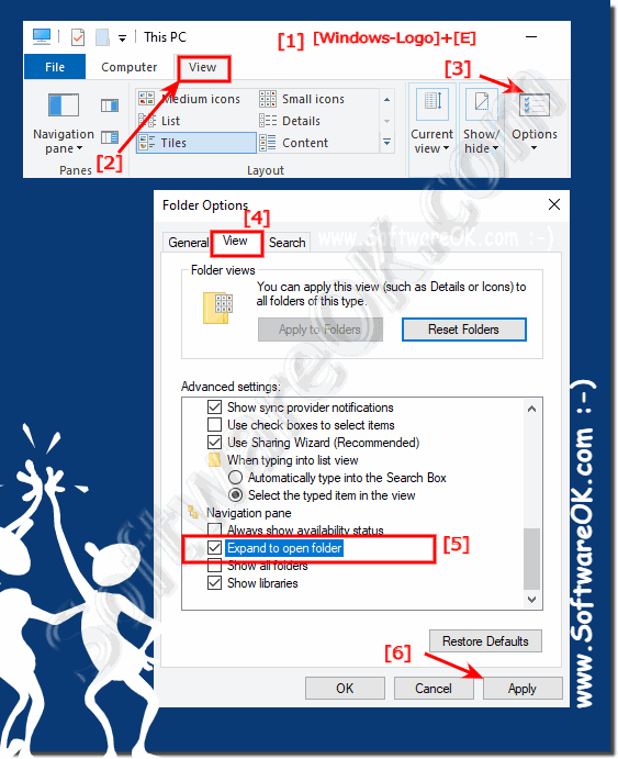 Change in Windows Explorer folder Mark and expand!
