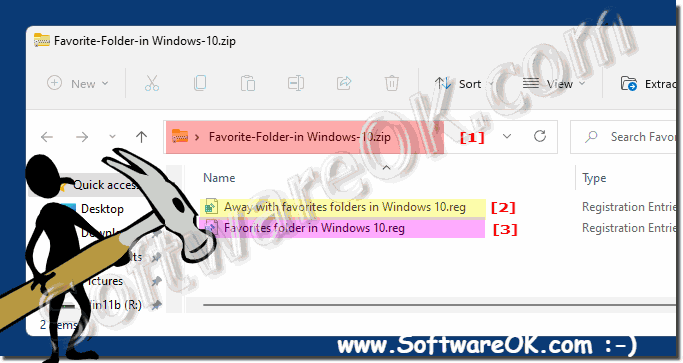 Favorites in the navigation area of ​​MS Windows Explorer!
