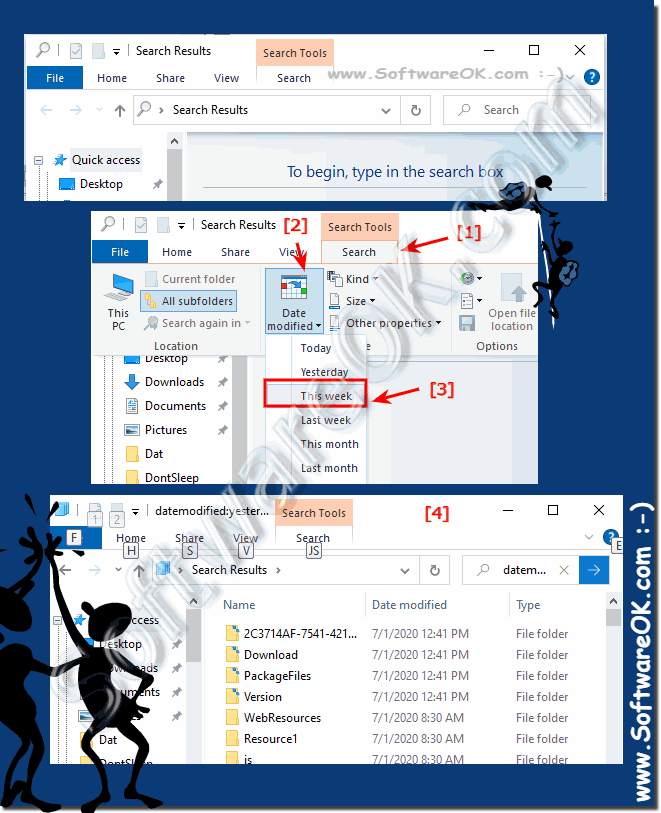 Windows Explorer search via file change time!