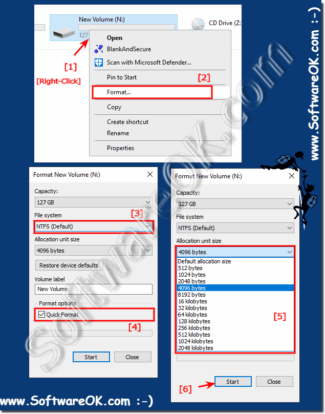 Format the SSD hard drive to NTFS under Windows 10!