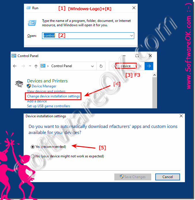 Activate automatic driver downloads under Windows 10!