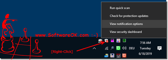 Windows 10 1809 Defender in the taskbar!