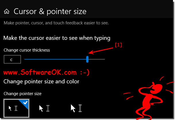 Windows-10: make the cursor in editors narrower!