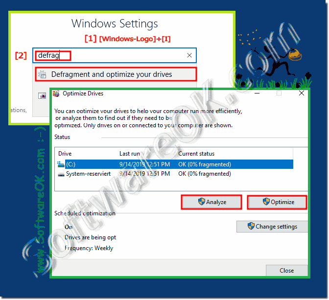 Find in Windows 10 SSD optimization and defragmenting!