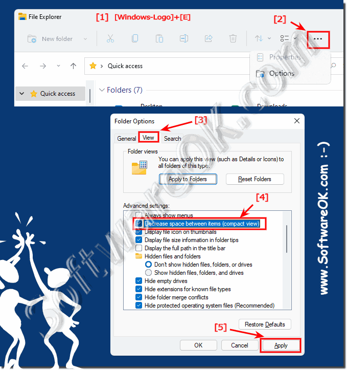 Distances between the objects in Windows 11 Explorer!