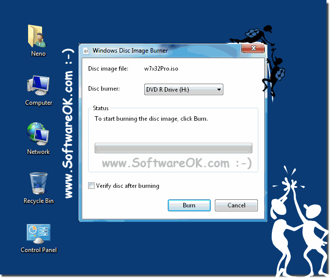 Windows-7 Disc Image Burner and Verify disc after burning!