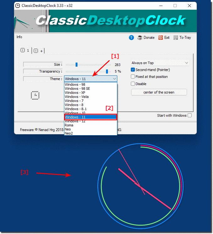 how to get an analog clock on windows 10 desktop