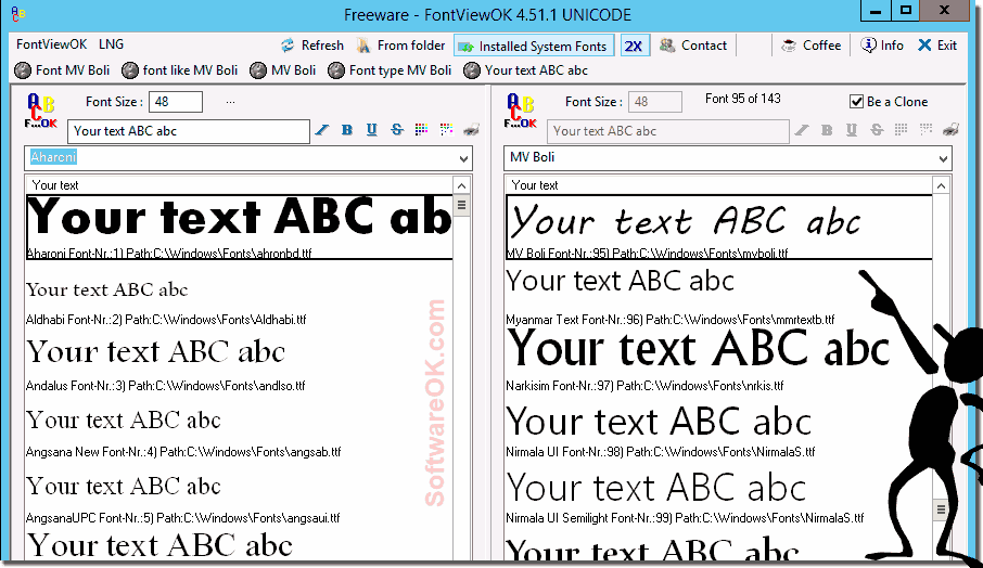 FontViewOK 8.38 for windows download free