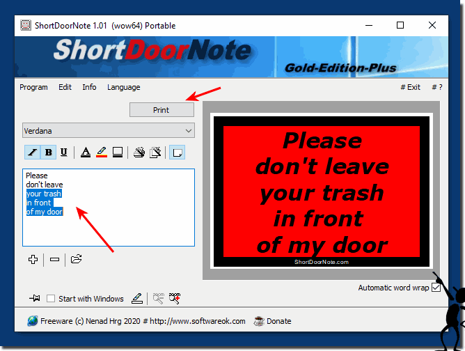 Create real and digital door notes that are easy to recognize!