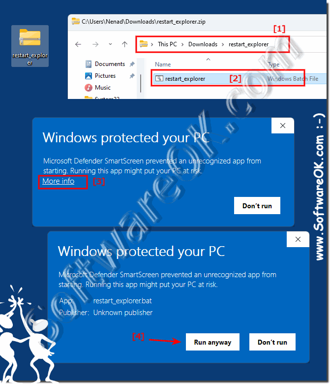 bat file under Windows 11, 10, 8.1,if Download From Internet!