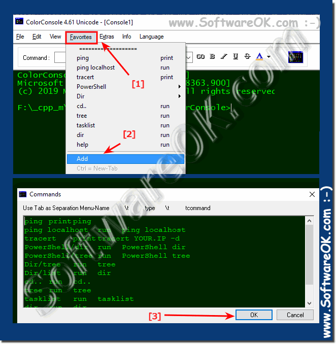 Command prompt (cmd.exe) Favorites!