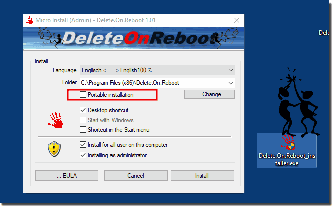 Portable Delete On Reboot Tool for all Windows MS-OS!