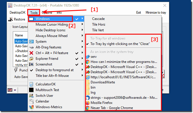 minimize tubedigger to system tray