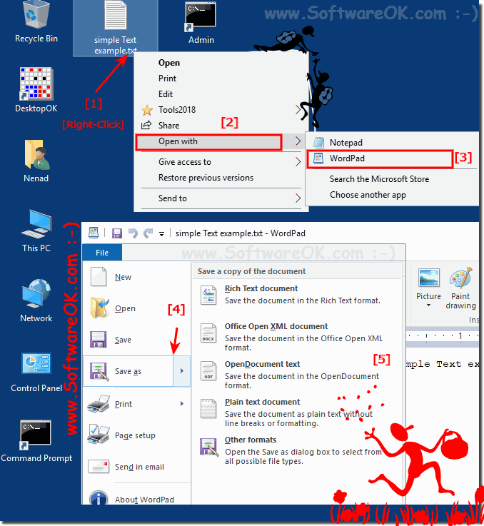 Convert a text file to RTF, ODT, DOCX, ....!