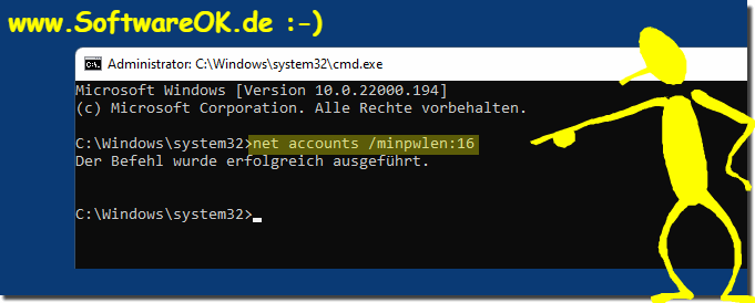 Define minimum password length under Windows!