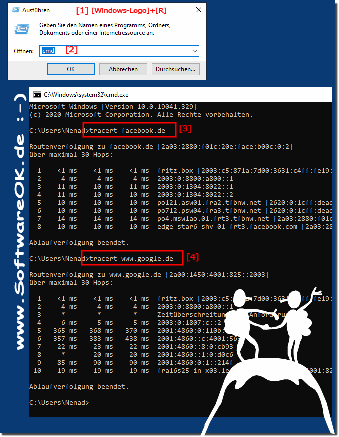 Find out the IP address of a website via TRACERT!