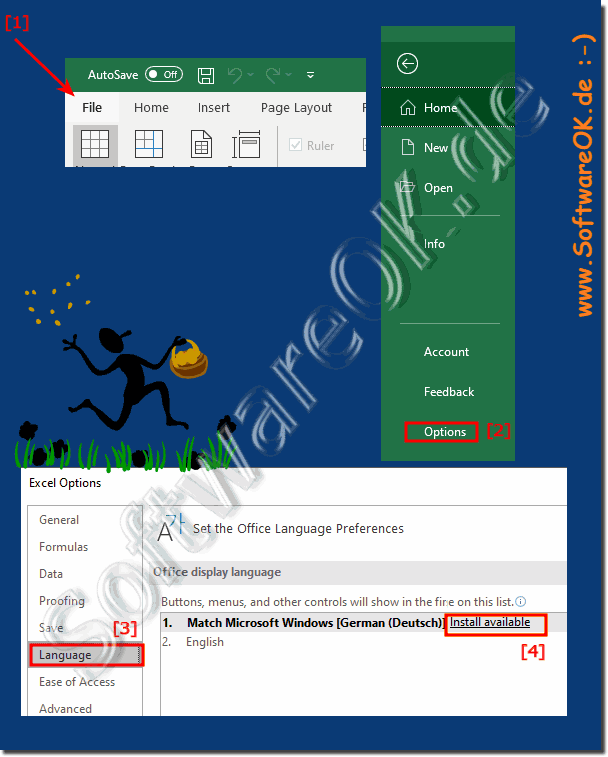 Change the language in MS Office 365!