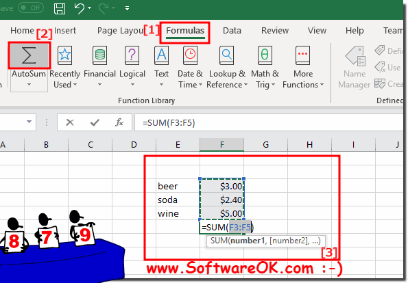 MS-Excel Euro Auto Sum calculate sum in US Dollar!