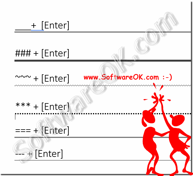 Shortcut to create horizontal line in Microsoft Word example!