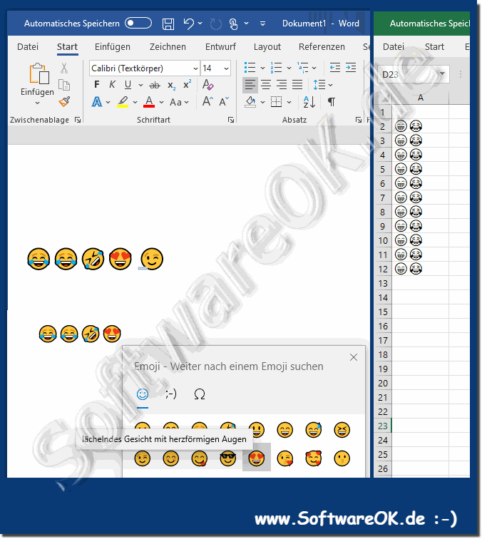 Quickly insert smileys in MS Office Word, Excel!  