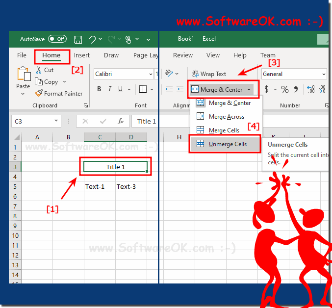 Unmerge Excel cells in table that are merged!