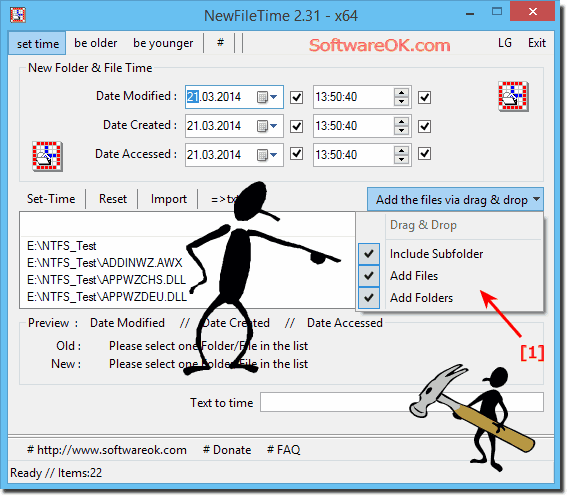 Add all files and folders to change the file and folder time!