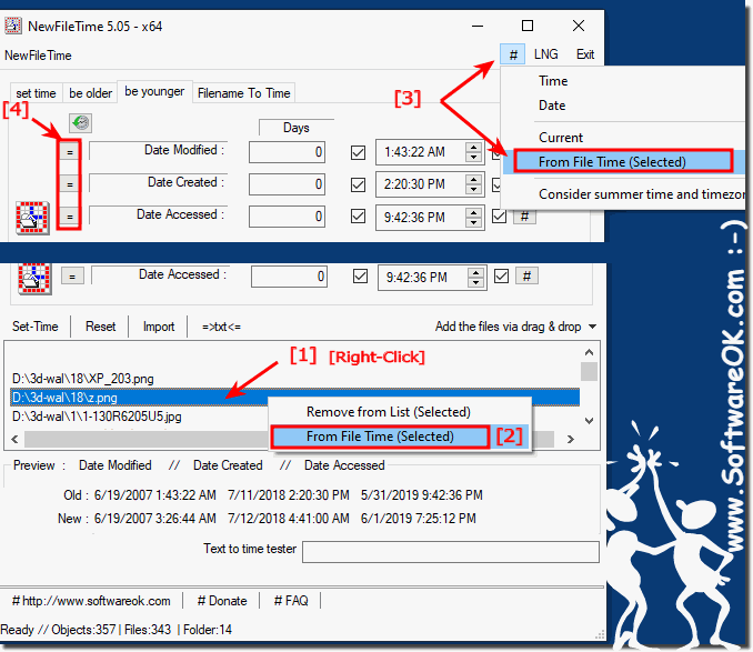 timestamps from a specific windows file or folder!