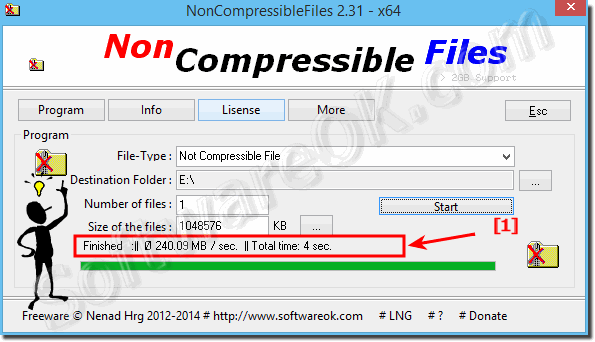 Create Non Compressible Files on Windows x64 with the x64 version!