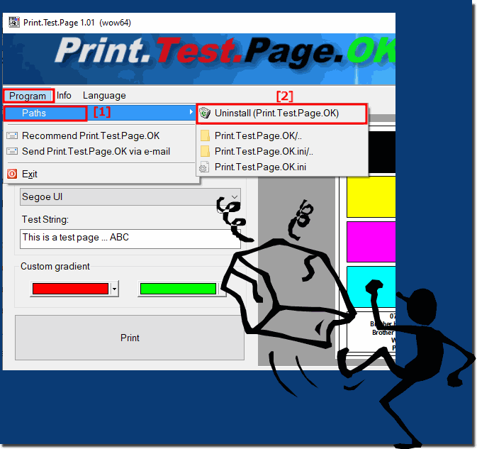 How to remove Print Test Page OK Tool from Windows 10, 8.1, ...!?
