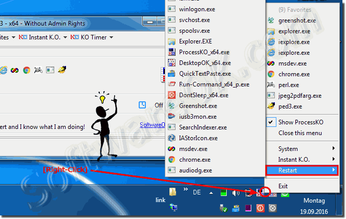 Restart programs via ProcessKO To-Tray!