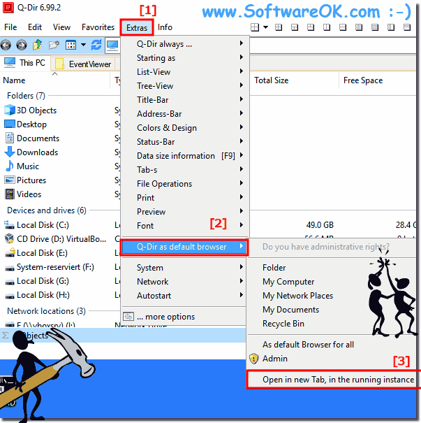 Only one instance of Q-Dir and new tab  open explorer!
