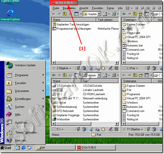 Q-Dir on Windows 98!