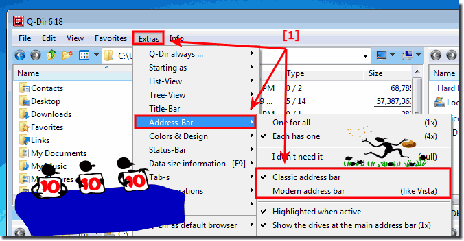Switch address in Explorer Q-Dir!