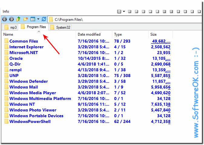 Tabs in Explorer View of Q-Dir on Windows-10!