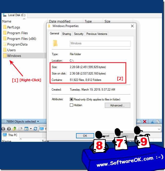 The folder size / number of files in File Explorer?