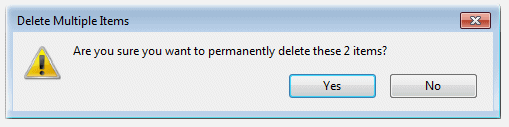 Confirm Delete from the Windows-7 Recycle Bin