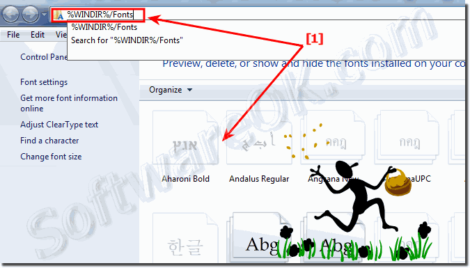 Fonts folder in Windows-7 install and uninstall the system fonts!