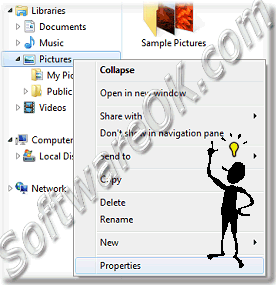 Library Properties Settings on Windows-7