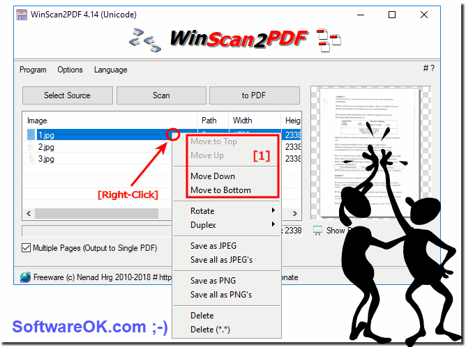 Change the order of PDF pages and delete!