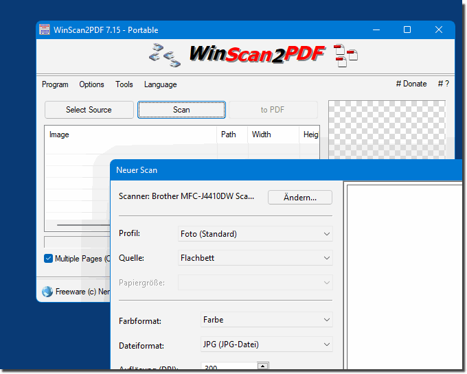 Scanning with WinScan2PDF under Windows 11 is possible!