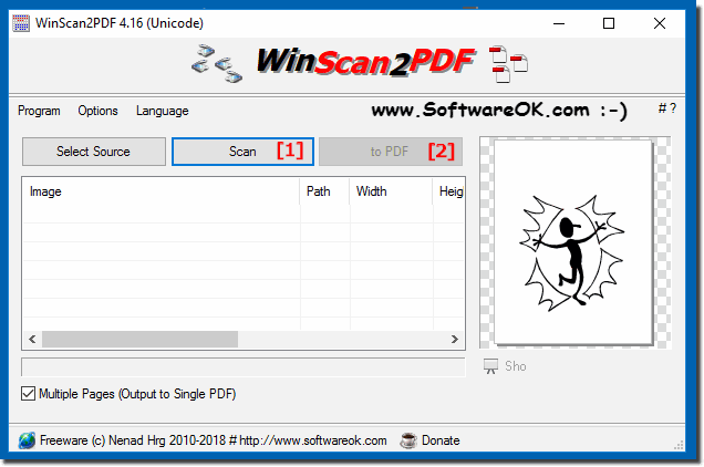 Windows Multiple PDF-Pages Scan