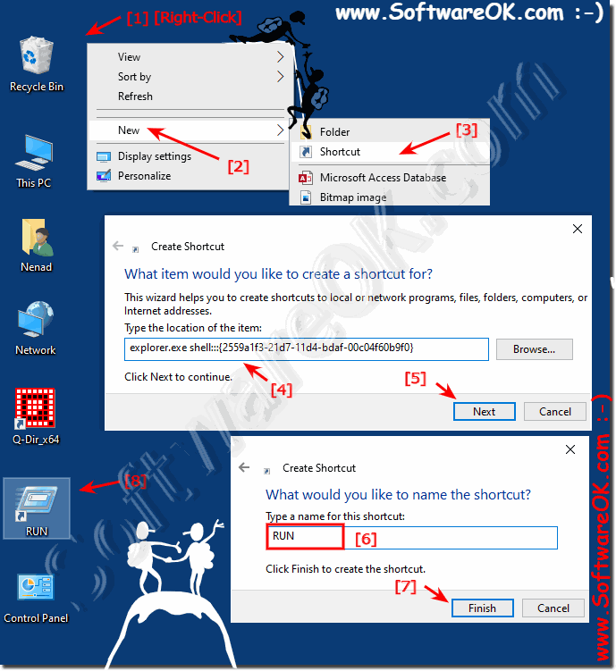 Desktop Shortcut for Run-Dialog in Windows 10!