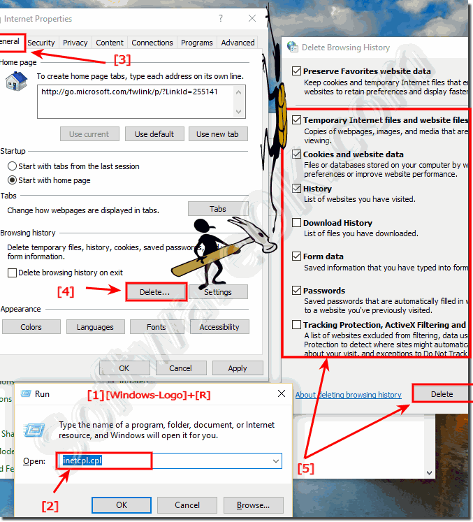 IE Passwords and Form Data in Windows-10!