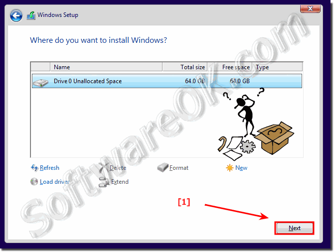 Select the Partition for the Windows 10!