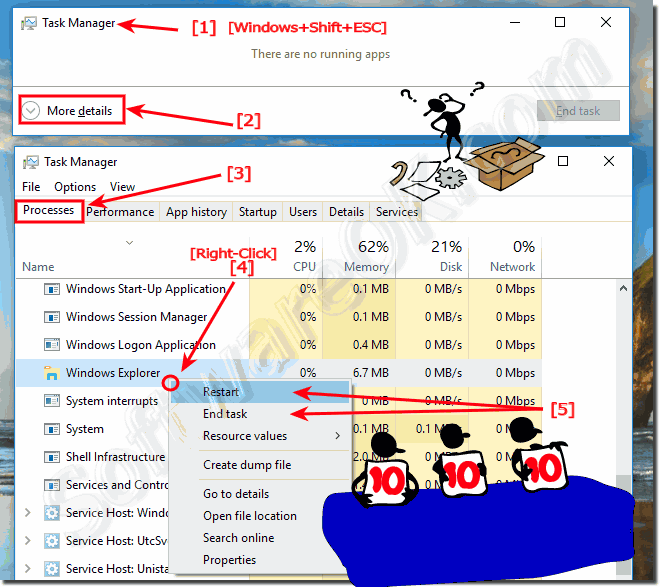 Terminate o Restart Programs in Windows-10!