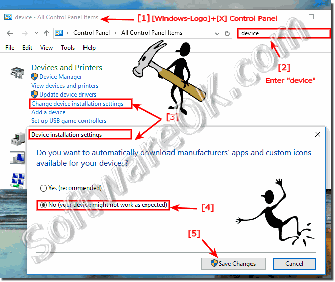 turn off automatic driver install windows 10