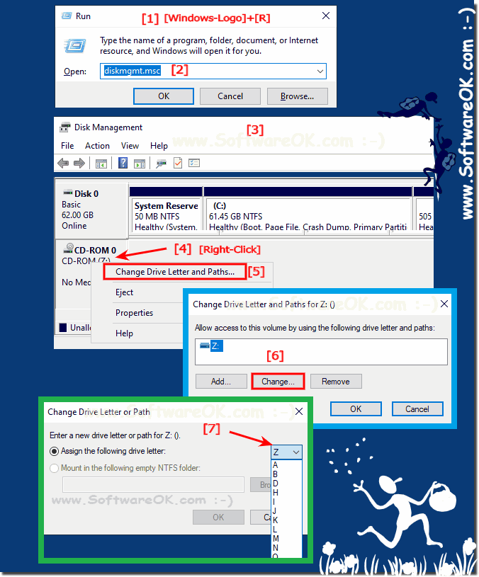 How to change the drive letter in Windows 10/11, DVD and USB drives?