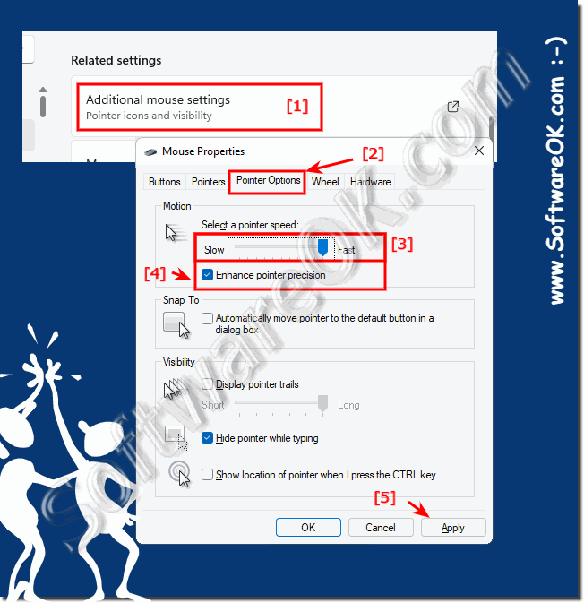 Adjust mouse pointer speed under Windows 11!