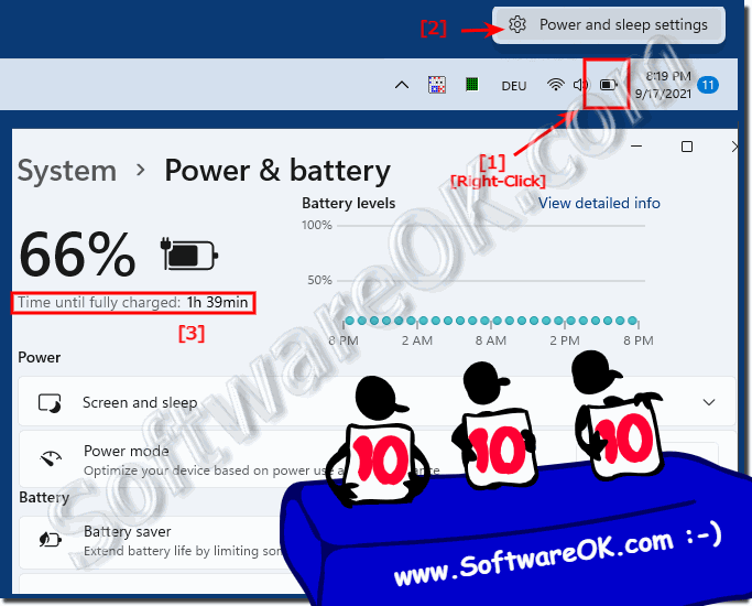 Estimated time of remaining battery life in Windows settings!